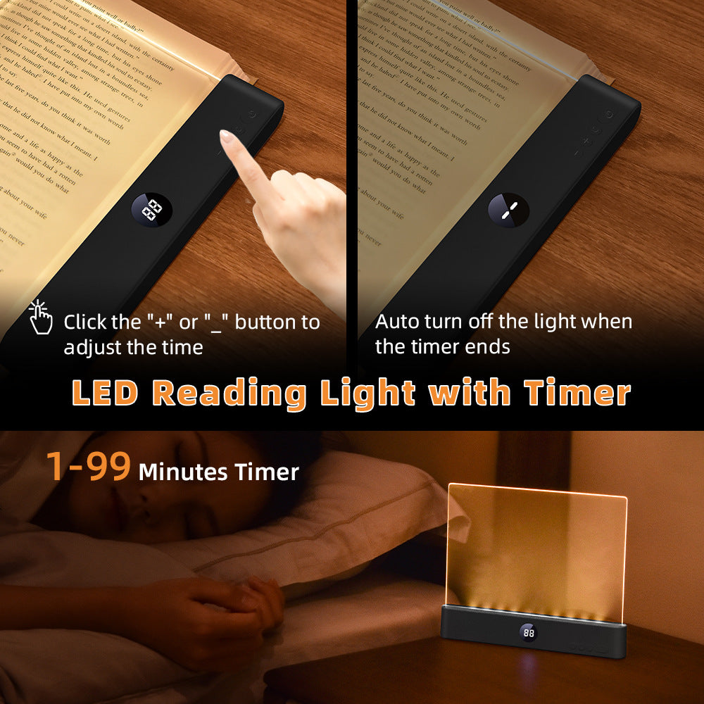 1200mAh battery + 3 color temperatures + brightness adjustment + timer off LED Reading Light USB Powered Night Light