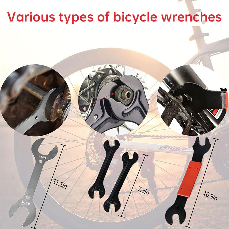Complete 44-Piece Bicycle Repair Kit – Essential Tools for Chain, Crank, Freewheel, and Multi-Purpose Bike Key Repairs