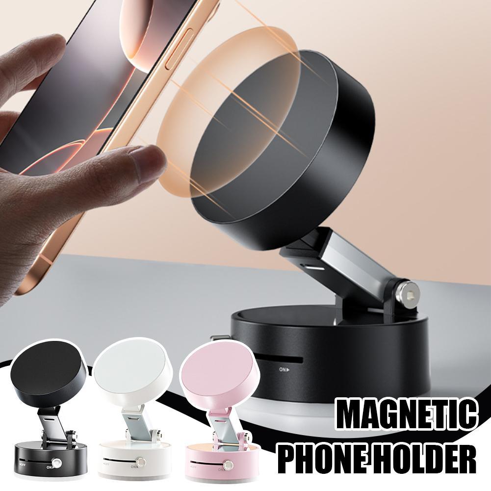 Foldable magnetic car holder securely mounts devices for hands-free driving and enhanced convenience