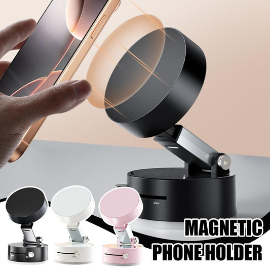 Foldable magnetic car holder securely mounts devices for hands-free driving and enhanced convenience
