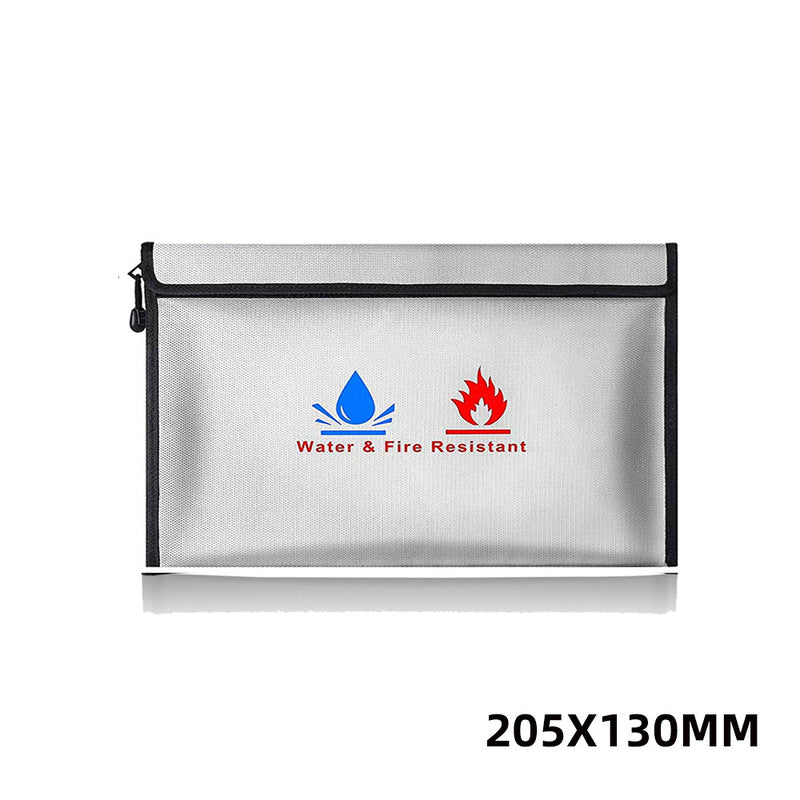 Fireproof & Waterproof Bag, File Storage Bag with Zipper for Certificates, Money, Cards(black,silver)