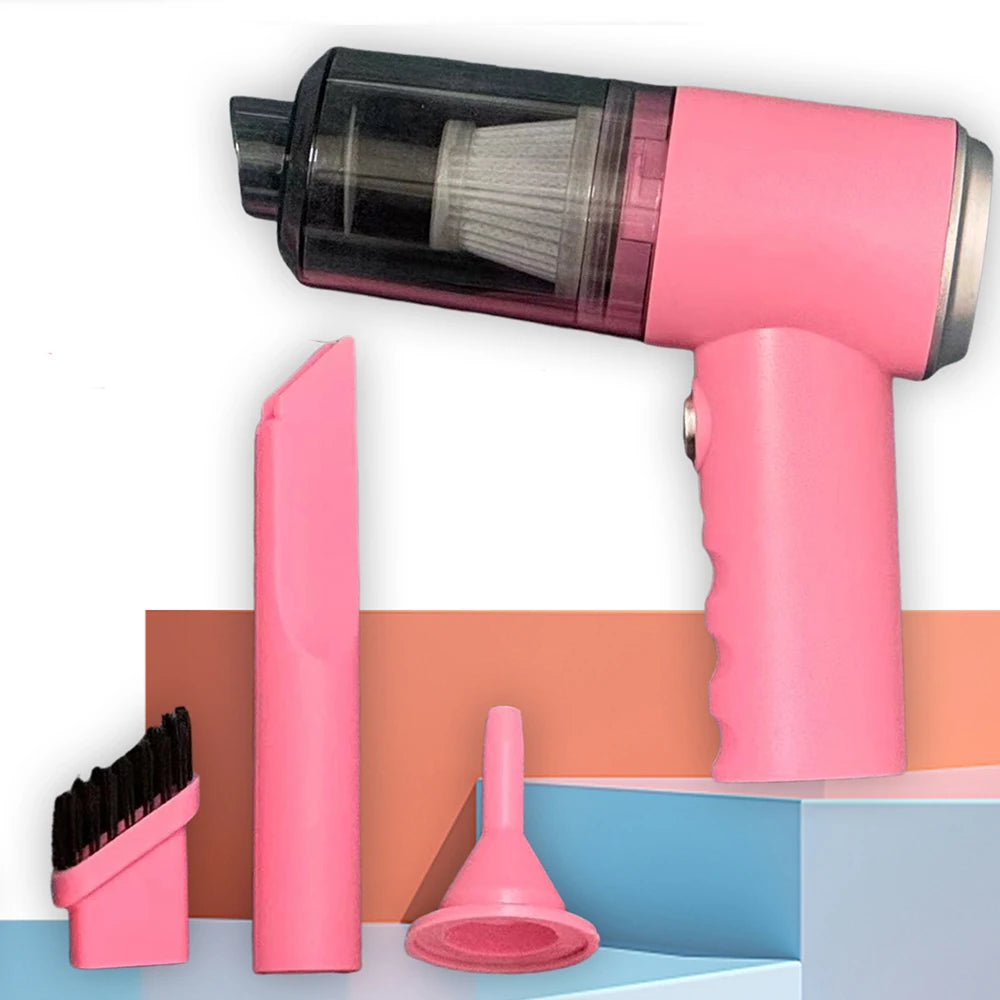 Compact vacuum cleaner with USB charging port for efficient, cordless cleaning solutions.