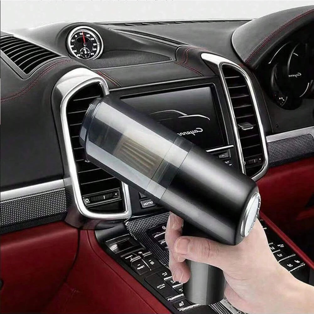 Compact vacuum cleaner with USB charging port for efficient, cordless cleaning solutions.