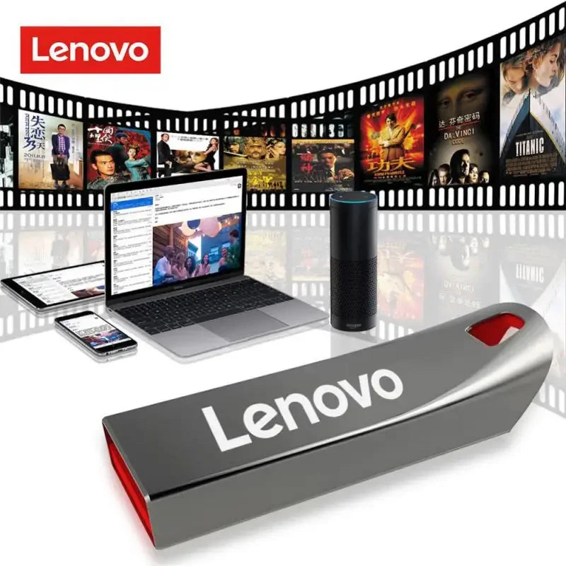 Clés USB Lenovo 2 To USB 3.0 Haute Vitesse Métal Pendrive 1 To 512 Go 256 Go Disque USB Portable Étanche Mémoire USB Disque Flash