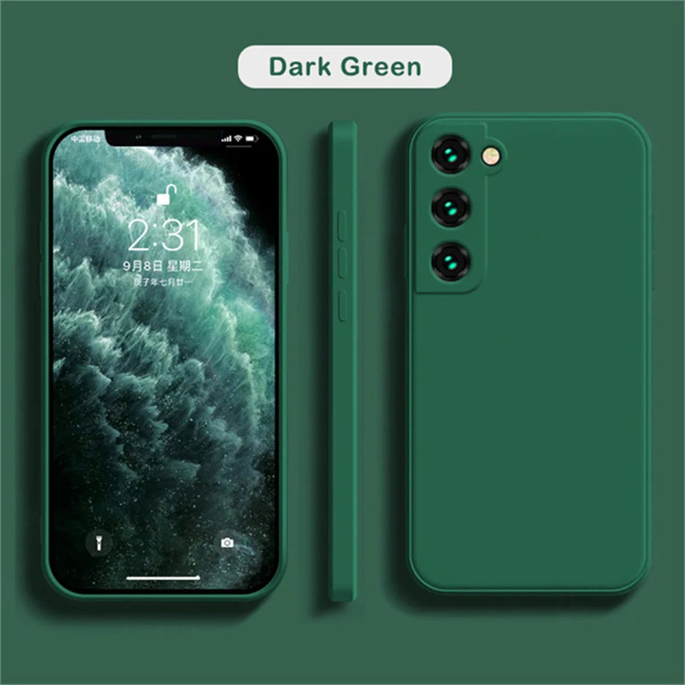 luxury Liquid Silicone Case for Samsung S25 S24 Galaxy S20 S21 S22 S23 FE Plus Note10 20 A52 A31 A41 A71 A51 A72 A70 A50 Coque