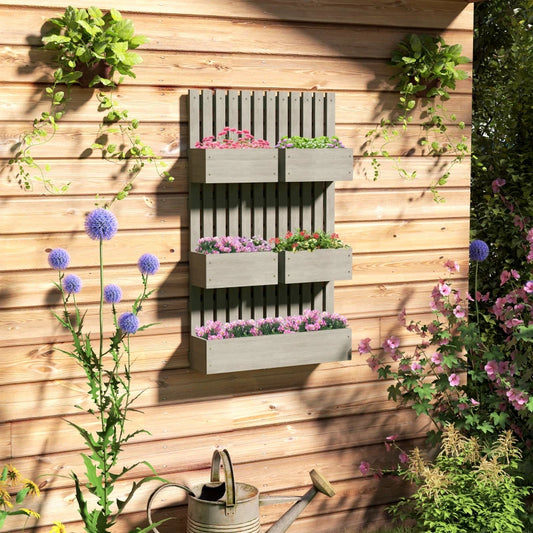 Raised bed garden with vertical trellis structure for enhanced plant growth and space optimization